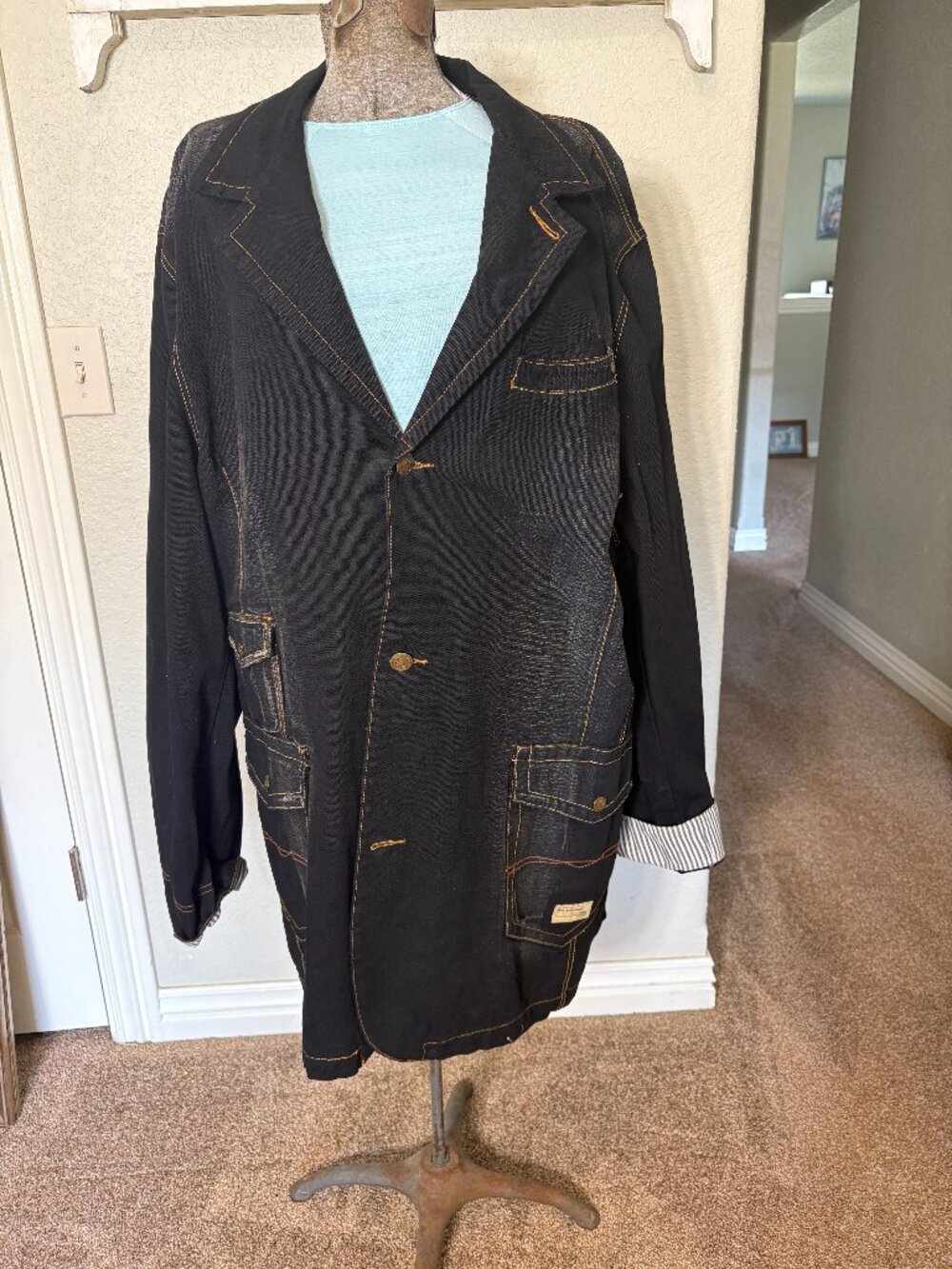 Pepe Jeans London Men's Long Denim Jacket sz. 4XL